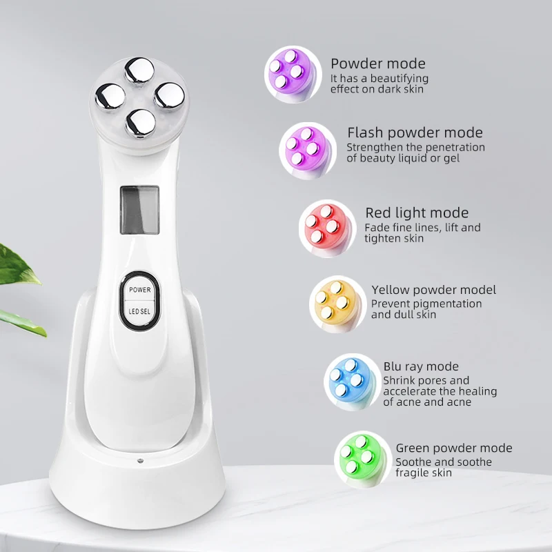 Mesotherapy Electroporation RF Radio Frequency Facial LED Photon Skin Care Beauty Device Face Lifting Tighten Wrinkle Removal