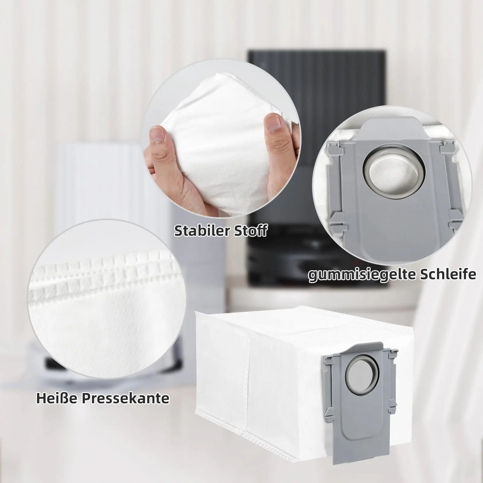 أكياس المكنسة الكهربائية لـ Roborock Saros 10R / Q Revo/Qrevo Pro/Qrevo MaxV/Qrevo Curv/Qrevo Master / S8 MaxV Ultra / S8 Max Ultra