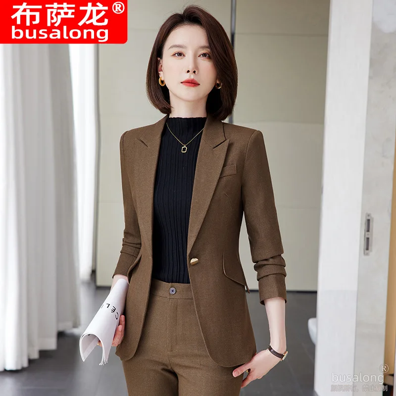 

Spring and Autumn New Professional Women's Long-Sleeved Suit Hotel Front Desk Lobby Manager Interview Work Clothes Formal Wear