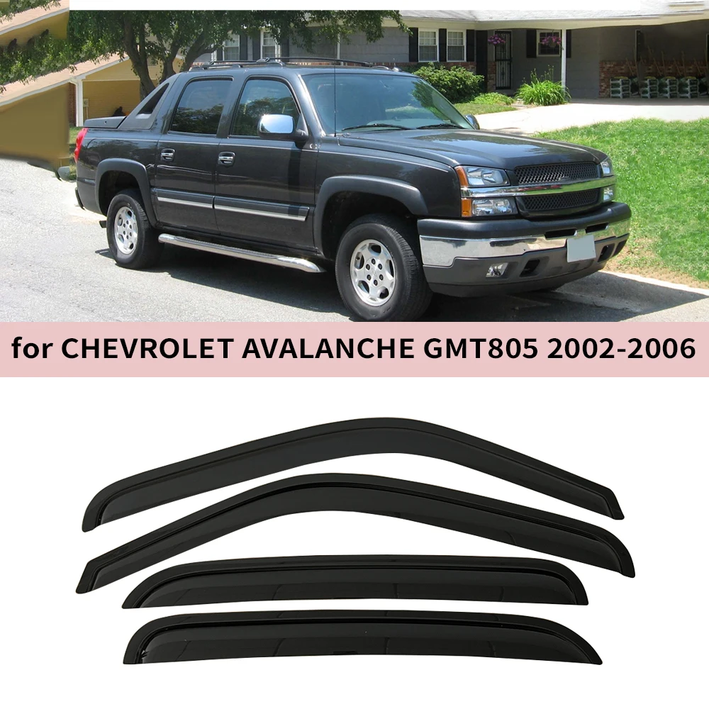 

Оконный козырек для Chevrolet Avalanche 2002, 2003, 2004, 2005, 2006, ветровые дефлекторы, защита от дождя, дверной козырек, вентиляционные шторы, вентиляционный козырек