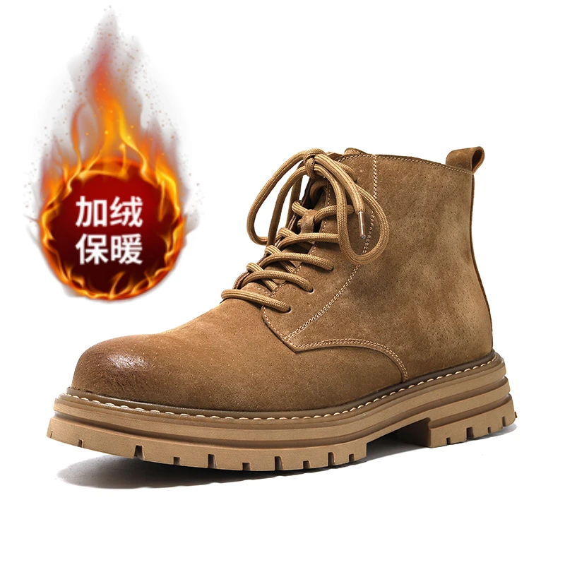 Sepatu bot pria kulit asli, sepatu bot pria isolasi mewah Retro klasik, sepatu kulit asli antik, sepatu taktis modis, sepatu bot leher tinggi, tali