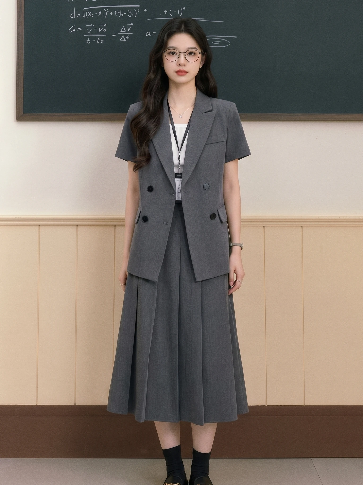 Short Sleeve Business Suit Women's Formal Summer Thin Graduation Defense Interview Set Commute Professional Western Coat