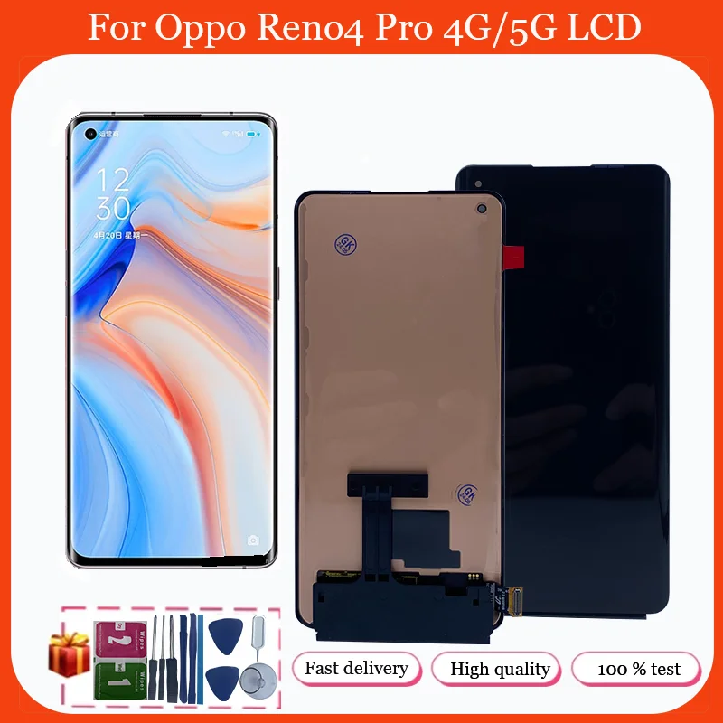 

AMOLED For Oppo Reno4 Pro CPH2109 LCD Display Replacement For Reno 4Pro 5G PDNM00 CPH2089 LCD Touch Screen Digitizer Assembly