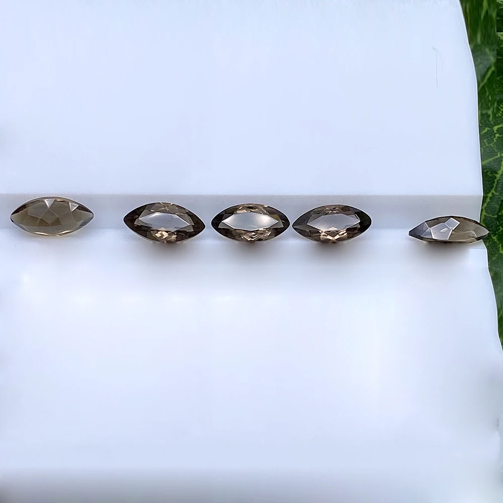50pcs 20pcs Lot Factory Supplier Marquise Facet 2x4mm-5x10mm Eye Clear Authentic Natural Smoke Quartz Loose Stone For Jewelry