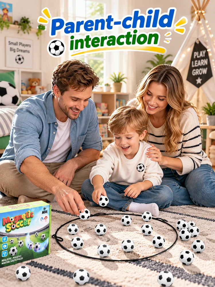 Magnetic Football Party Play Set Family Parent-Child Interaction Taste Puzzle Strategy Game Children's Toys Birthday Gifts 3.4cm