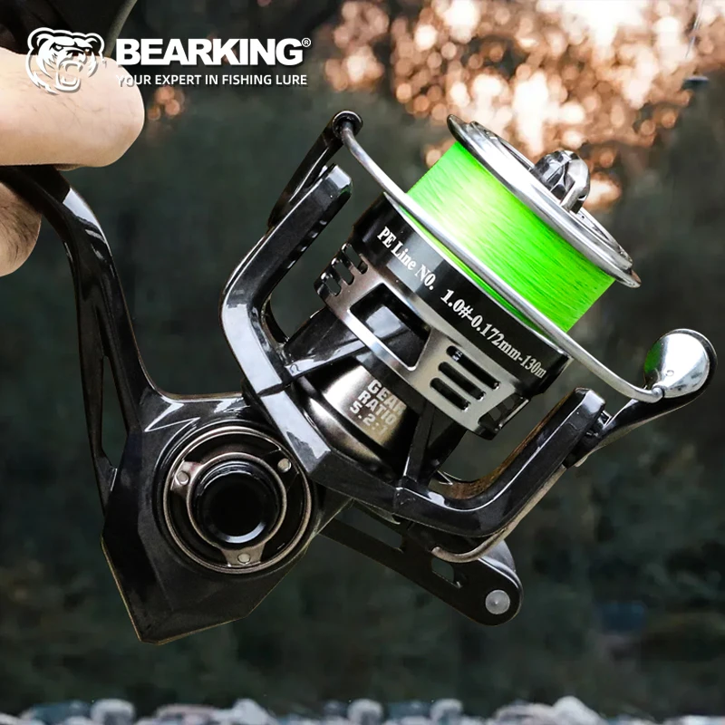 BEARKING New QingYu 6+1BB Ultra Light Carbon 5.2:1 Spinning Wheel Slant Mouth Shallow Cup 137g Non Reverse Switch