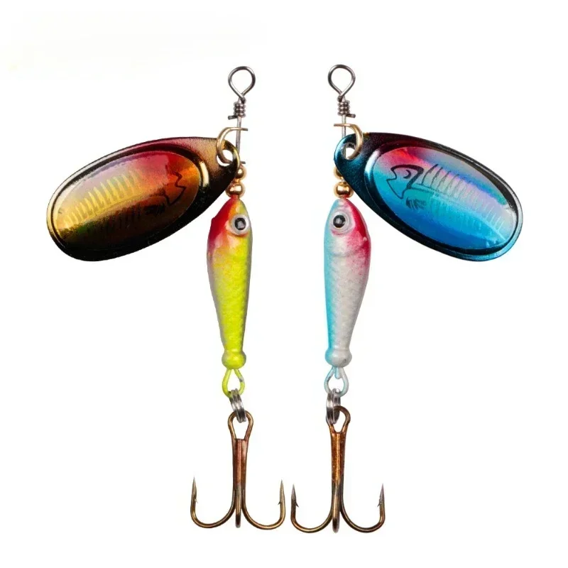 Girando Metal Spinner Fishing Lures, Artificial Hard Iscas, lantejoulas Iscas, Crap, Bass, Pike, Treble Hook, Tackle  9g, 7cm