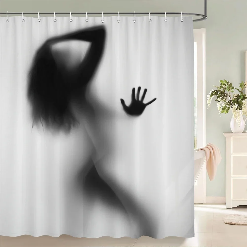 Sexy Woman Bath Curtains Waterproof Bathroom Shower Curtain Girl Shadow 3d print With Hooks Polyester Cloth 180*200 Bath Screen