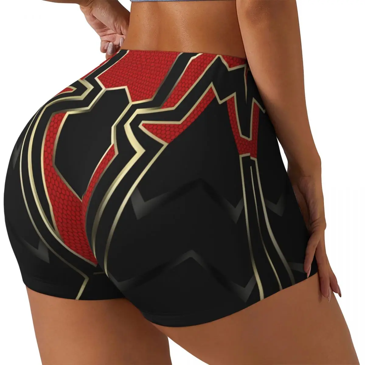 Custom Superhero Workout Shorts Women's Spider Man Gym Running Biker Yoga Shorts