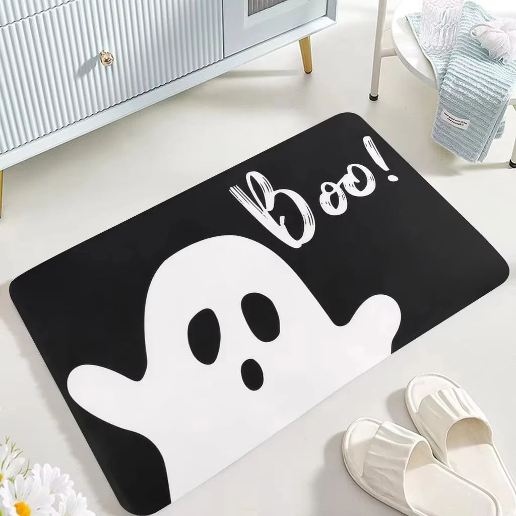 Halloween Doormat - Cute And Eye-Catching Full Of Design Polyester Machine Washable Suitable For Living Room Kitchen Home Decor