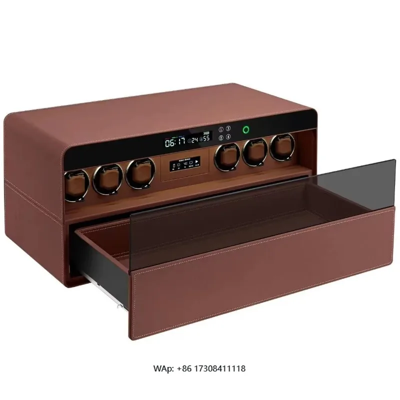 

Сейф-витрина с LED-подсветкой и бесшумным цифровым замком по отпечатку пальца, кожаный вращающийся футляр для хранения часов и ювелирных изделий