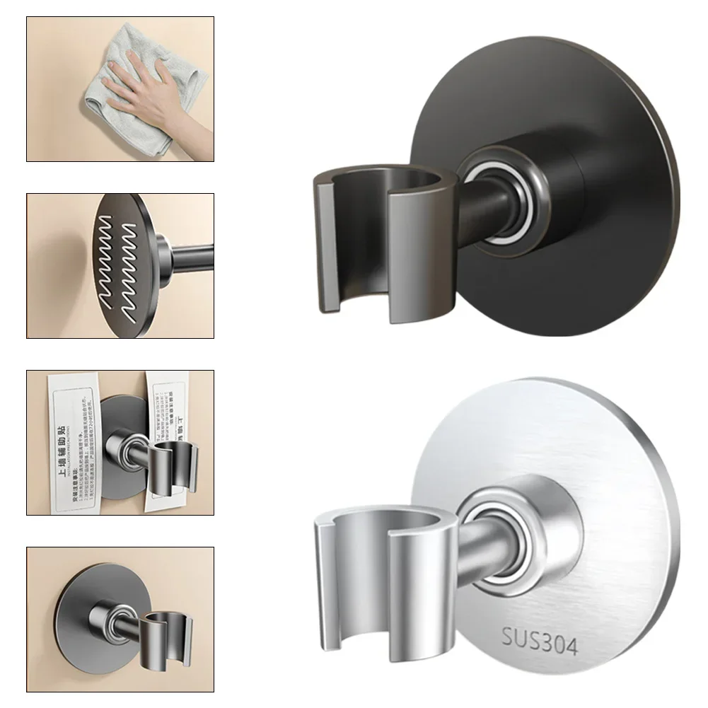 Adjustable Shower Head HolderStainless Steel Shower Bracket Fixed Shower Head Hanger Without Punching  Fixed Base Bracket