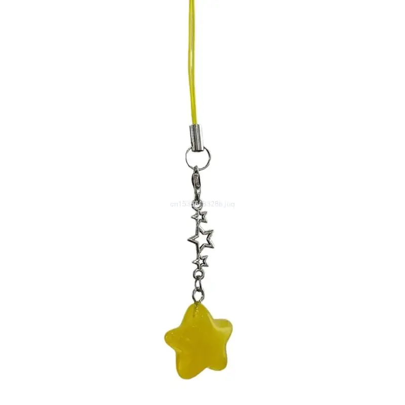 Phone Charm Unique Star Keychain Vibrant Pendant for Cellphone Backpack Bag Dropship