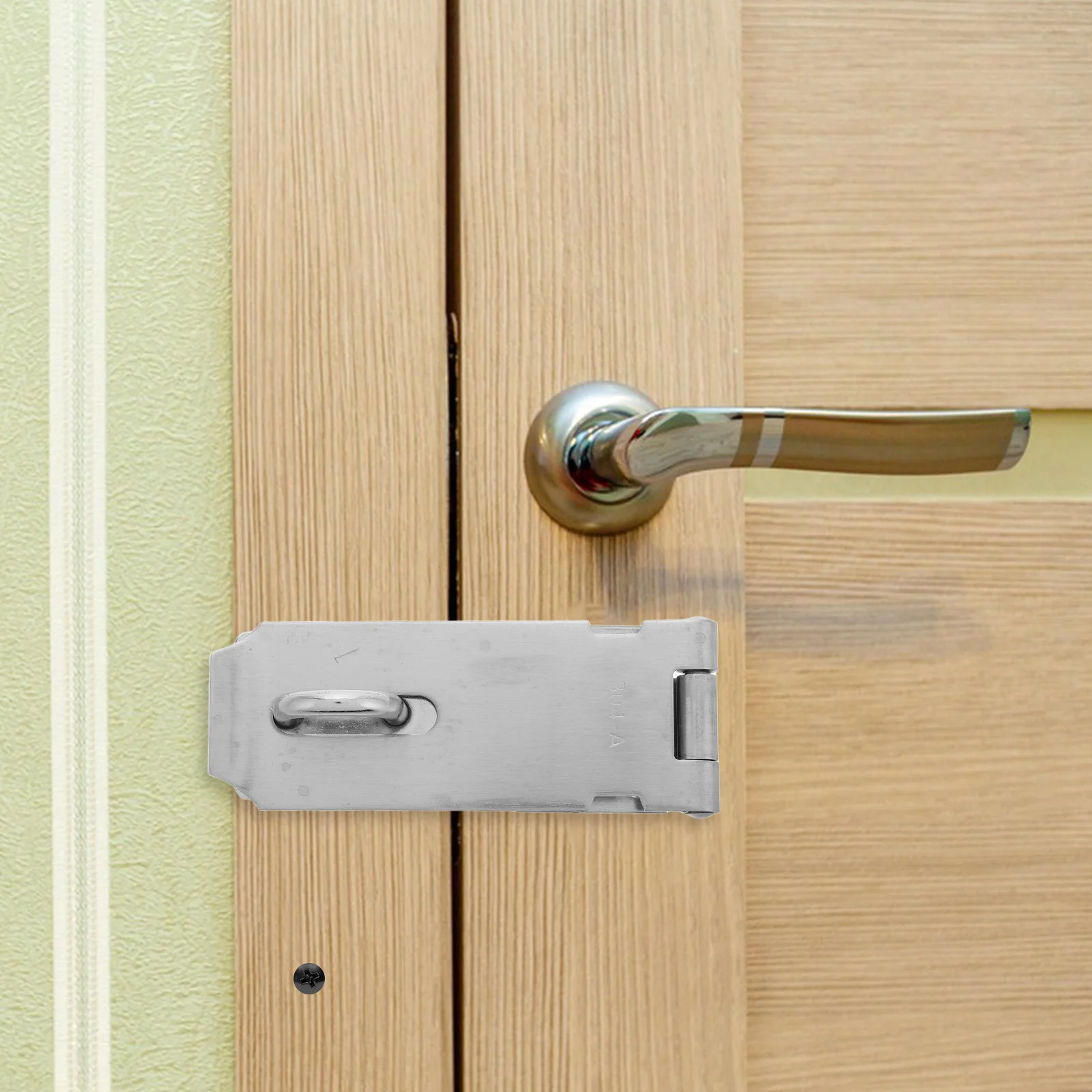 

1Set Stainless Steel Heavy Duty Door Hasp Lock Extended Padlock Clasp Safety Shed Gate Latch Screw Installation