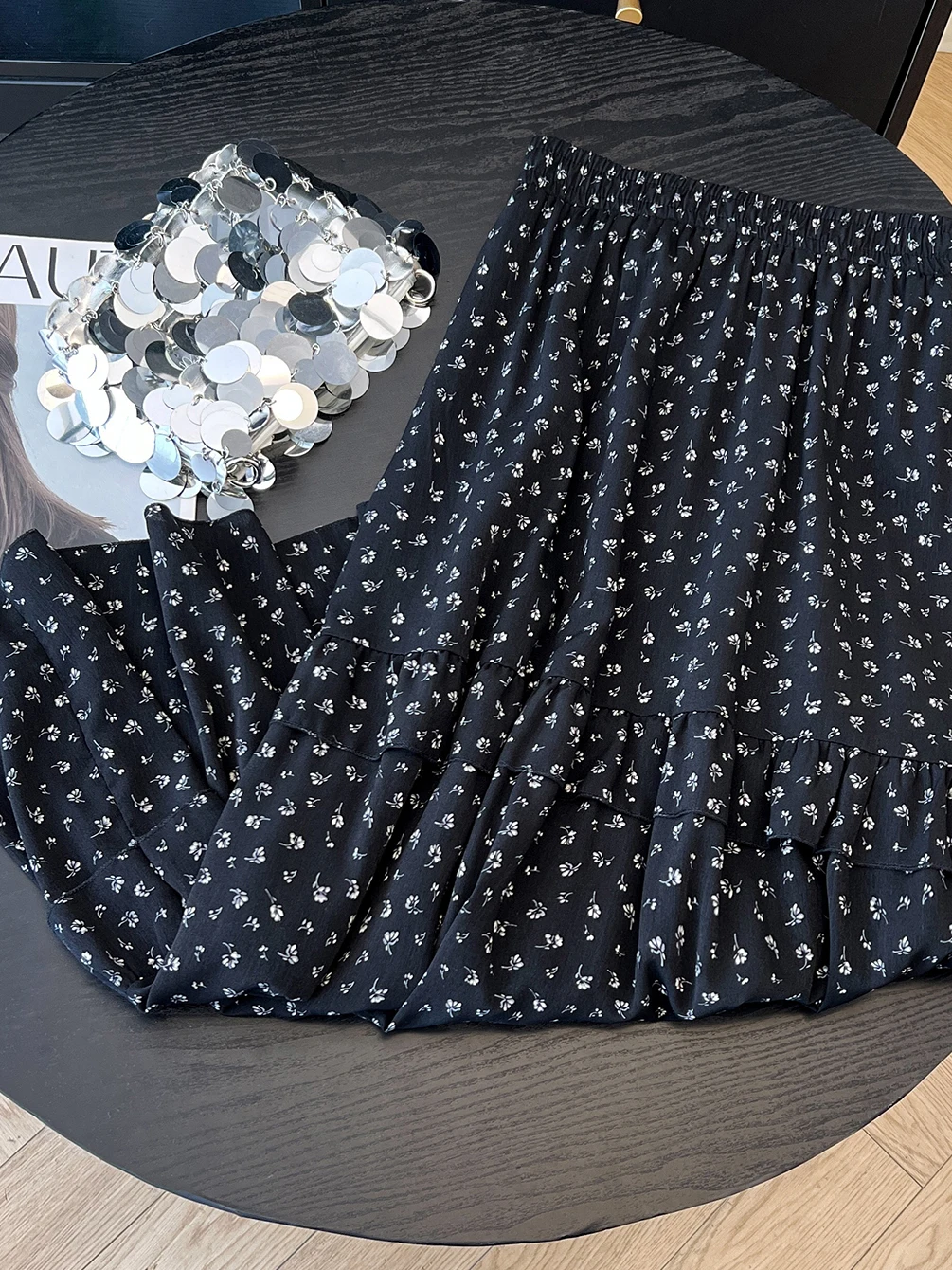 

Элегантная летняя юбка-полусолнце с цветочным принтом и эластичной талией, легкая, дышащая, в сказочном стиле, для женщин больших размеров