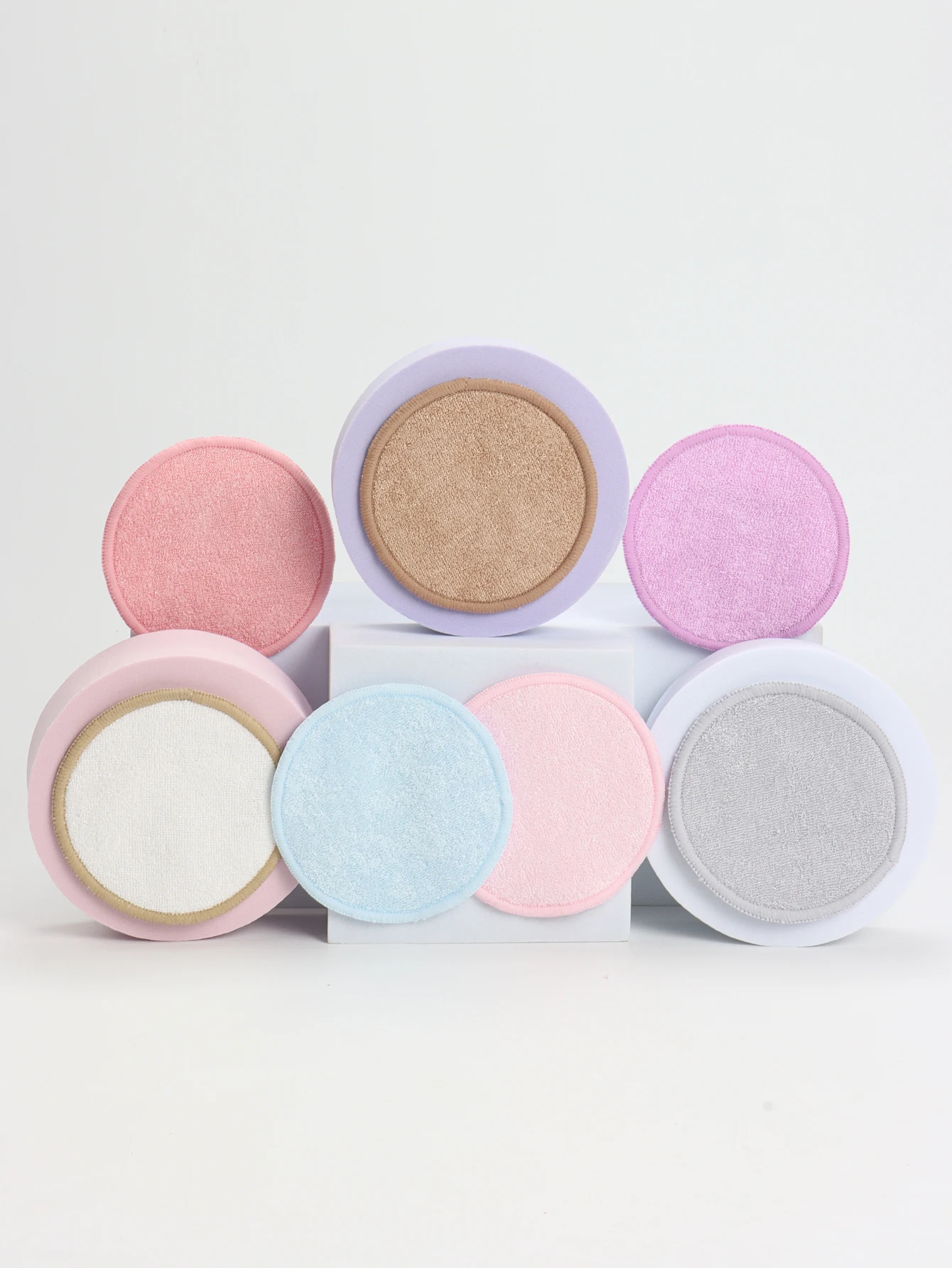 竹繊維メイク落としパッド,12個または24個入り,繊維混合物製,メイク落とし用