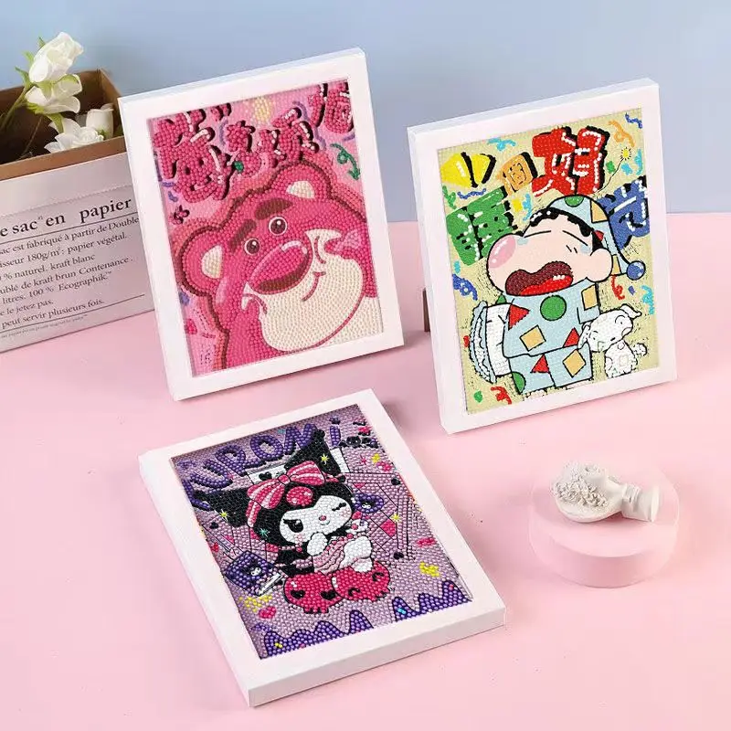 New Sanrio Anime Kuromi My melody Pompom Purin Kawaii Diamond Painting Diy Handmade Cute Cartoon Educational Toys Gift Wholesale