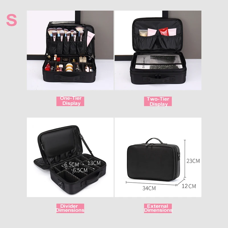 Professionelle Make-Up Fall Weibliche Reise Große Kapazität Schönheit Nagel ToolBox Kosmetische Organizer Koffer Für Make-Up Lagerung Boxen – Detail 6
