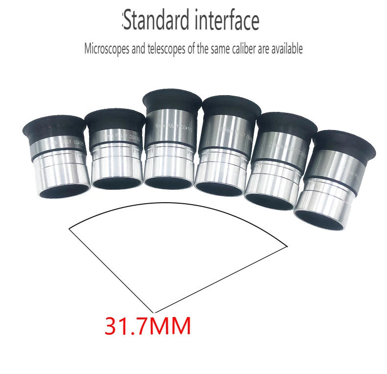 1.25-inch High-Definition Wide-Angle Silver Eyepiece Set for Starry Sky Telescope Compatible Accessory Magnifying Glass