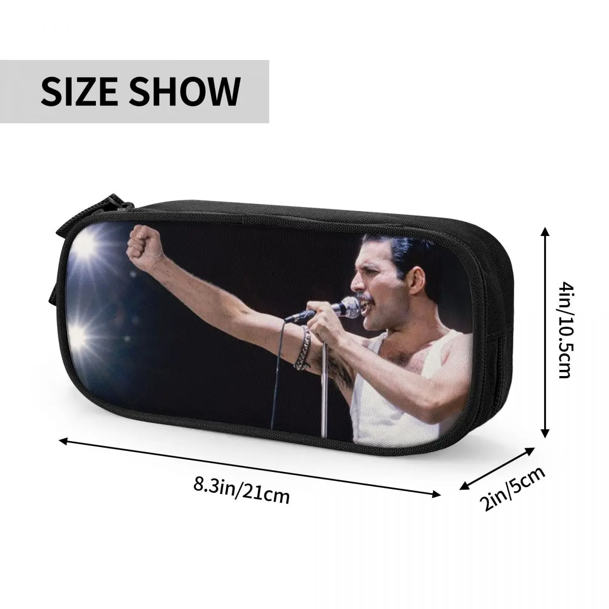 مقلمة Queen Freddie Mercury للطلاب صندوق القلم المدرسية حقيبة أقلام رصاص تخزين كبيرة حقيبة أقلام رصاص لوازم مكتبية للتخزين