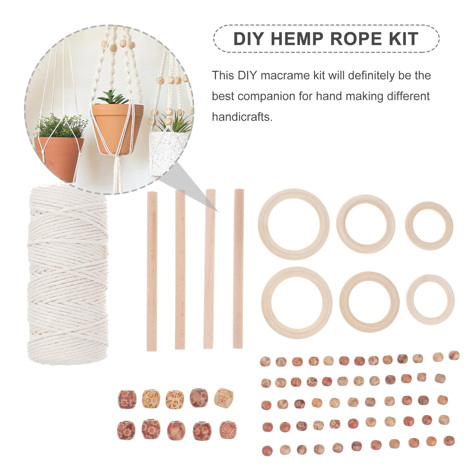 1 مجموعة Diy بها بنفسك اناء للزهور طقم حامل دائرة خشبية قضيب حبل القنب المواد ل مكرامية الجدار الشنق نسيج الحرفية البوهيمي ديكور Diy بها بنفسك