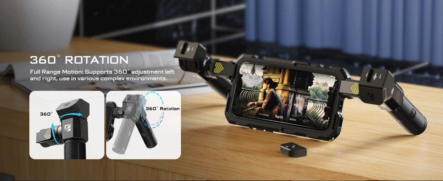 Freewell Smartphone Genius Rig Cage Stativ-Basis-Kit für iPhone 16 / 17 Pro & MAX – Stabilisator für Videoaufnahmen und Filmproduktion – Detail 6