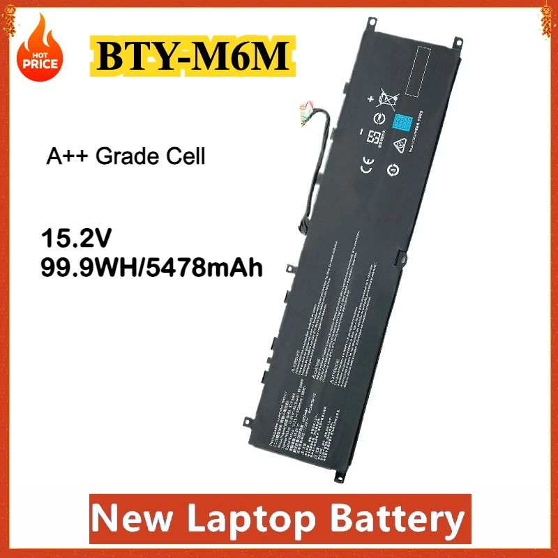 

BTY-M6M Laptop Battery For MSI GE66 GE76 Raider 10SF,GS66 10SE,GP76,66GP,WE76 11UM,WS66 10Ge,MS-16V1,Creator 15 A10SD