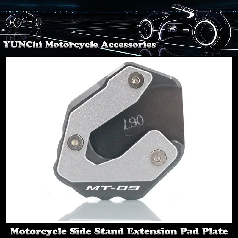 

Motorcycle CNC Kickstand Foot Side Stand Extension Pad Plate Bracket For YAMAHA MT-09 TRACER 2015-2023 MT-09 MT09 2014-2023