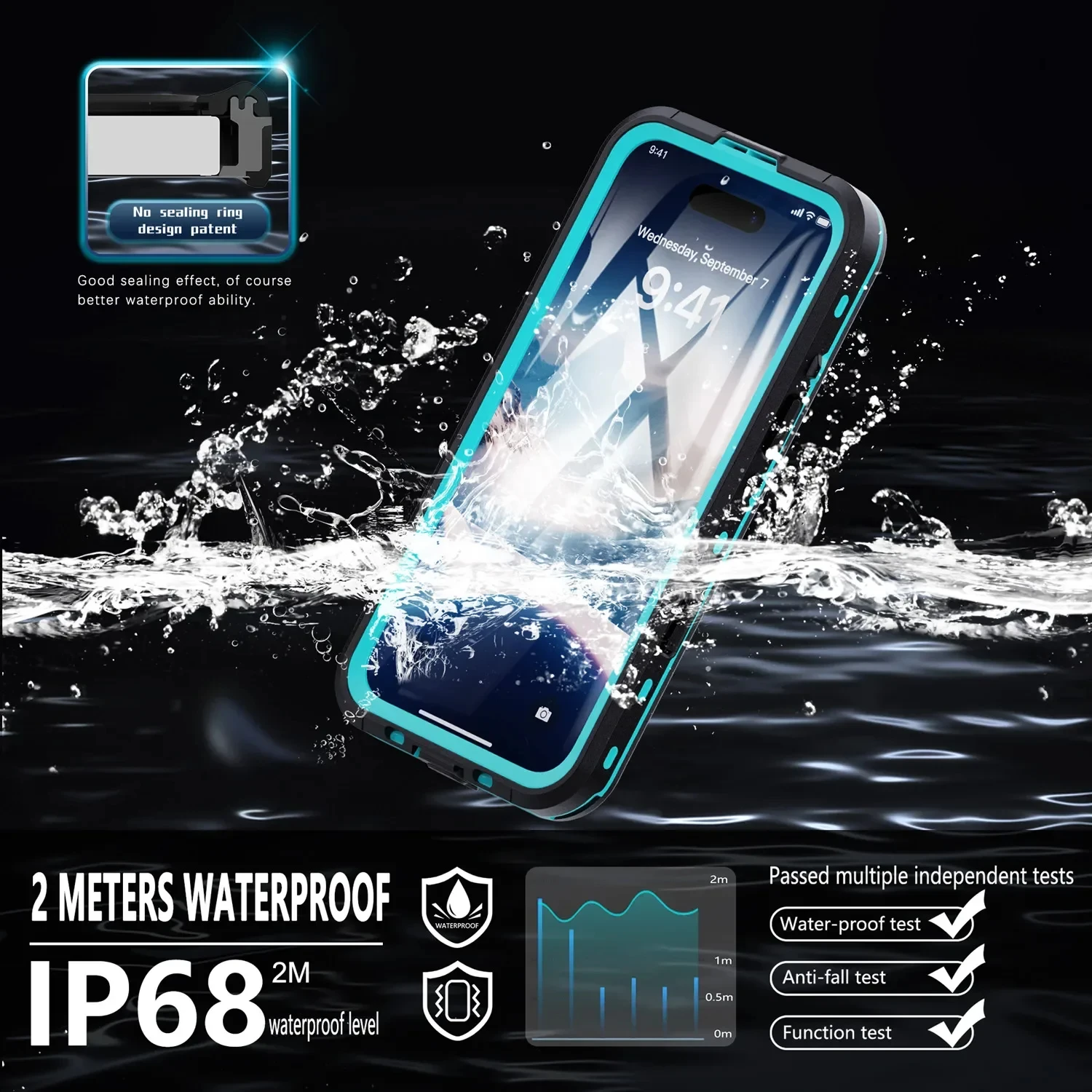 

Водонепроницаемый чехол IP68 для iPhone 16, 15, 14, 16, Pro Max Plus, защитный чехол для всего тела, магнитный чехол для плавания, подводного дайвинга, Magsafe