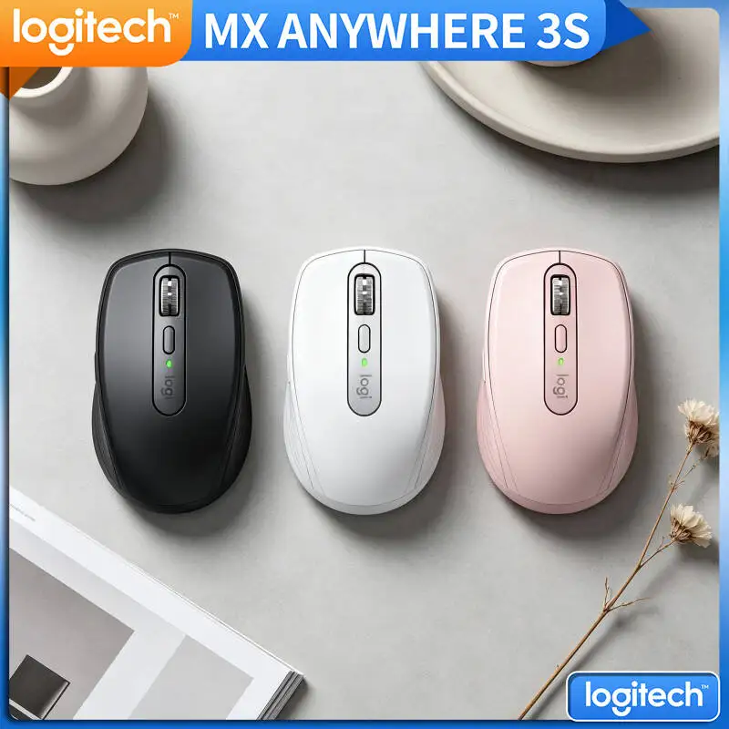 High-Performance MX Anywhere 3S - 8000 DPI Darkfield, Hyper-Scroll, Silent Click, Great for Market Trip & Shop Essential