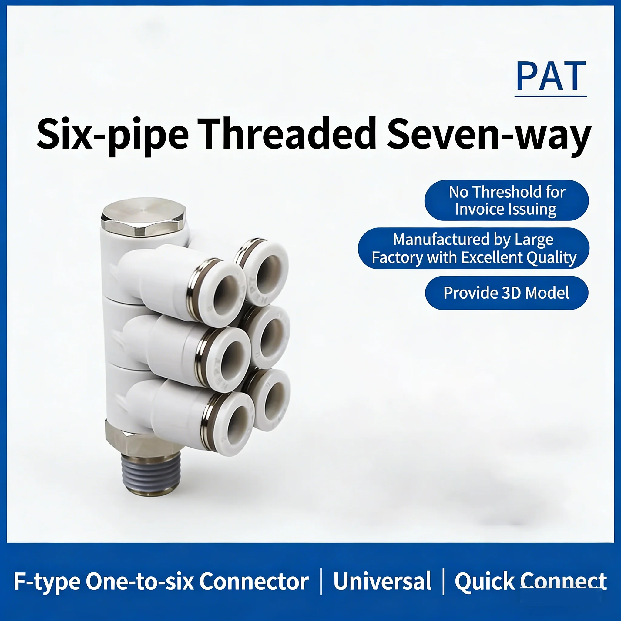 One Pallet, 6 Joints, PAT4/6-01, Six Pipe Ports, 8-02 10-03, Threaded Seven-way, 12-04, Single Head, 6 Groups, Rotatable