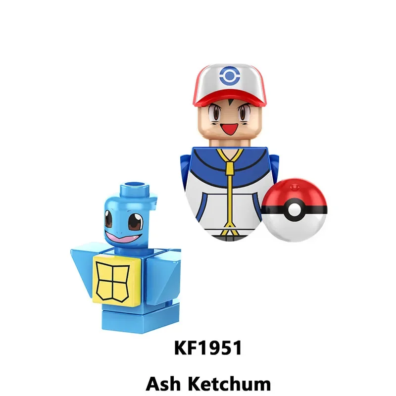 Bloco de construção Ash Ketchum Misty Calem Serena, Brinquedo de aniversário do menino, KF6189