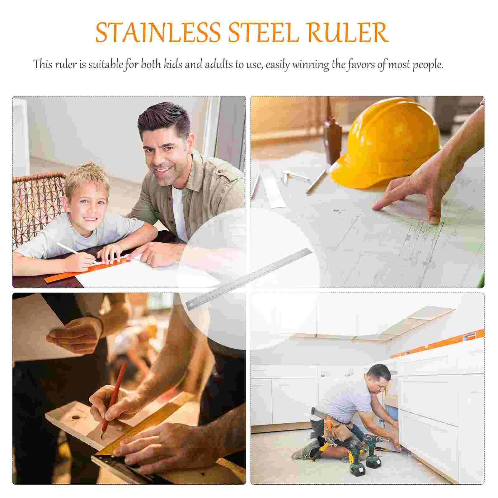 Metal Cork Back Ruler Cork Back Ruler Stainless Steel Drawing Ruler Measuring Ruler Student