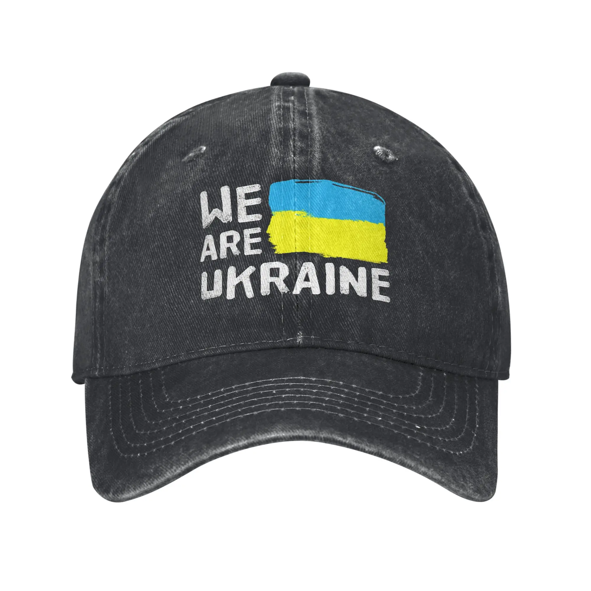 We Are Ukraine Black Adult Retro Cowboy Washed Baseball Caps Men  Denim Dad Hats Woman Camping Trucker Cap