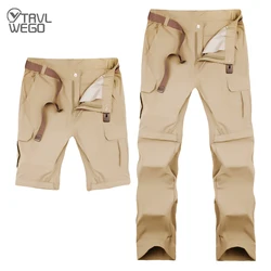 TRVLWEGO pantaloni da Trekking da uomo campeggio estate Quick Dry traspirante a prova di UV rimovibile Sport maschile pantaloni da Trekking da pesca all'aperto