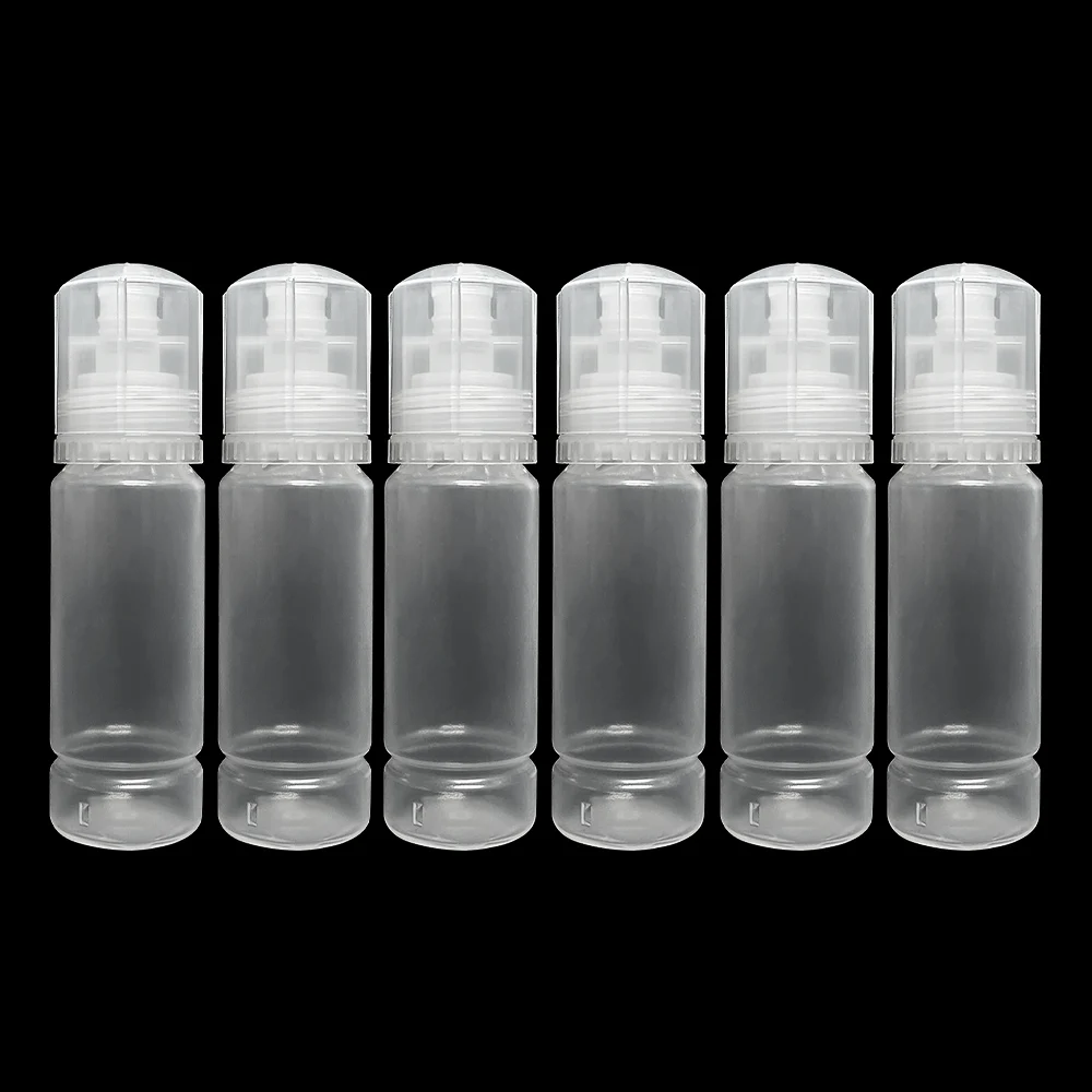 

6 штук пустых флаконов для чернил объемом 70 мл для Epson EcoTank ET-5800, 5850, 5880, ET16150, ET 16650, 16600, ET-M16600, 5150, L8160, L8180, L8050, L1805