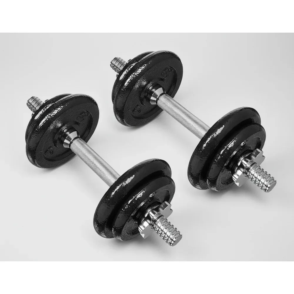 Juego de mancuernas ajustables de 38 libras, color negro, cambio rápido de peso, equipo de gimnasio en casa para hombres y mujeres