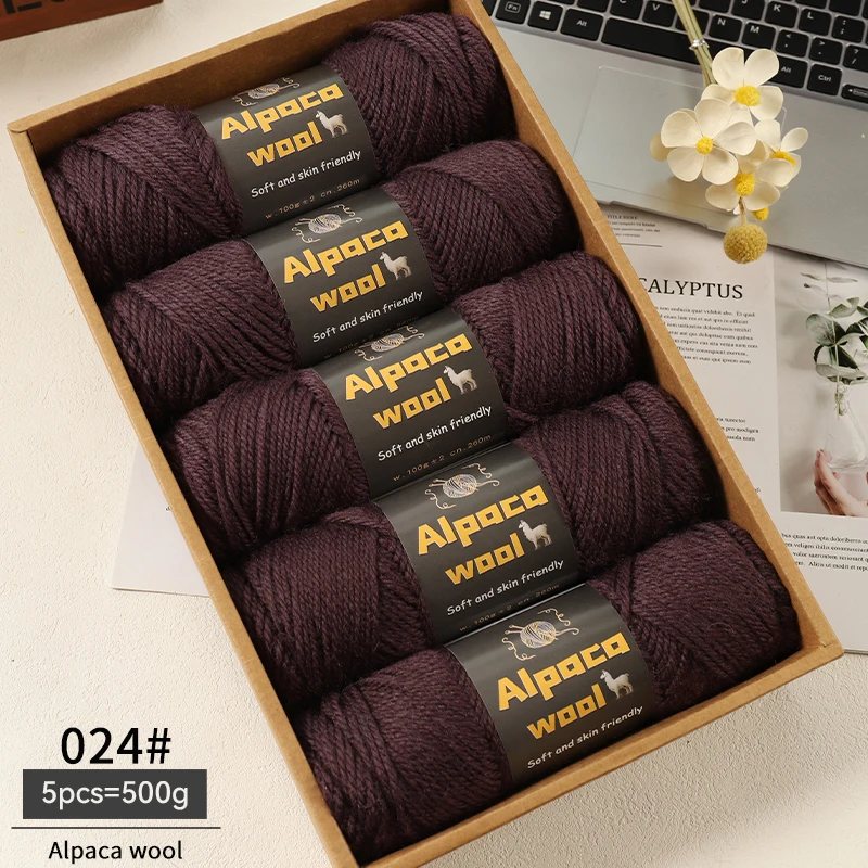500g Alpacawol 245 dik breigaren Meerkleurig Herfst en winter Modieus cadeau voor mannen en vrouwen DIY breimateriaal Kit voor warme truien, jassen, sjaals, hoeden, handschoenen, beenwarmers,