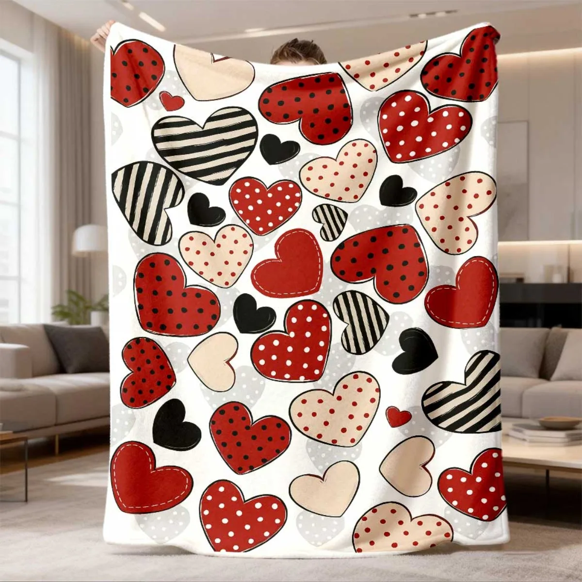 Throw Blanket Sweet Valentine Motif Cozy Throw Great Gift For Couples And Love Themed Home Decor Enthusiasts