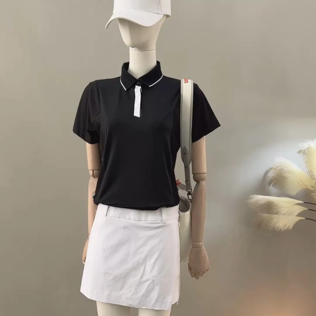 Women's Golf Polo Shirt 2026 Summer New Original Korean Casual Versatile Cooling Quick-Dry Breathable Moisture Wicking Stretch