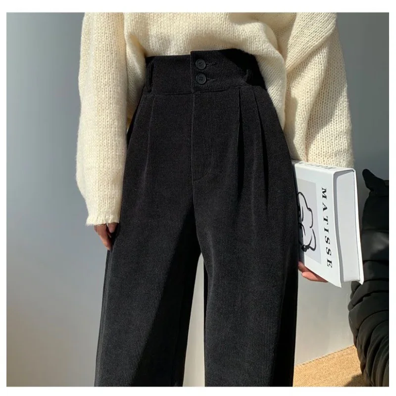 

FL Women's Female Classic Korean High Waist Sweatpants Women Slim Fit Comfortable Trousers Girls Straight Leg Thin Casual Pants