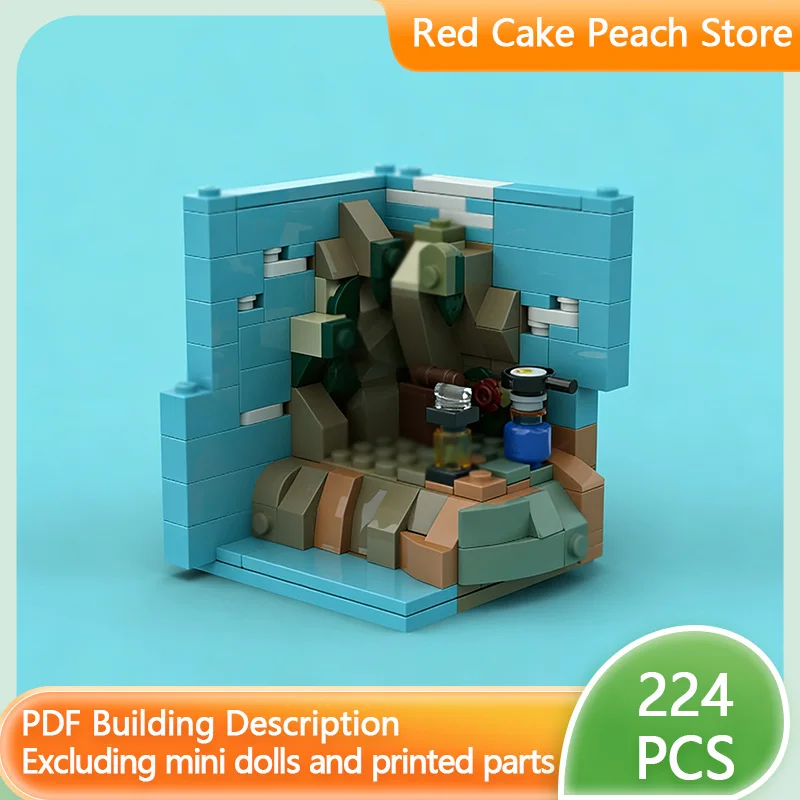 

Medieval Castle Model MOC Building Bricks Mountaintop Habitat Modular Technology Children Holiday Gifts Assemble Toys Suit