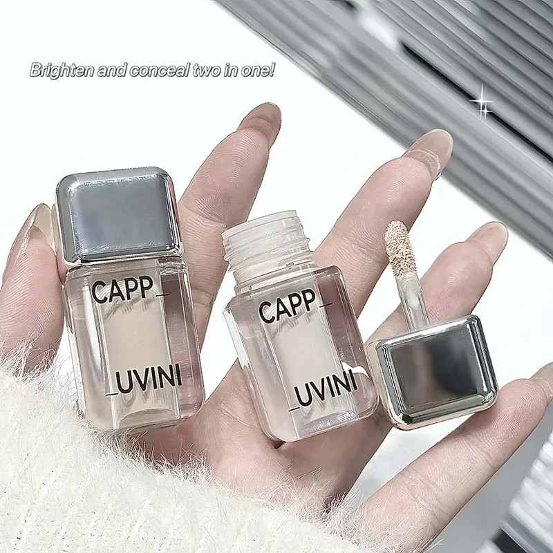 Crystal Liquid Facial Foundation Concealer, langanhaltendes, feuchtigkeitsspendendes und zartes Make-up zur Abdeckung schwarzer Augen, Akne, gefälschtes, schlichtes Gesicht