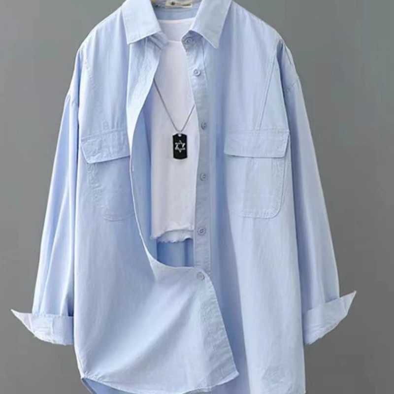 Cotton  Autumn Blouses for Women 2023 Front Pockets Long Sleeve Shirts Elegant Femal Luxury Designer Winter FashionTop  Shirts