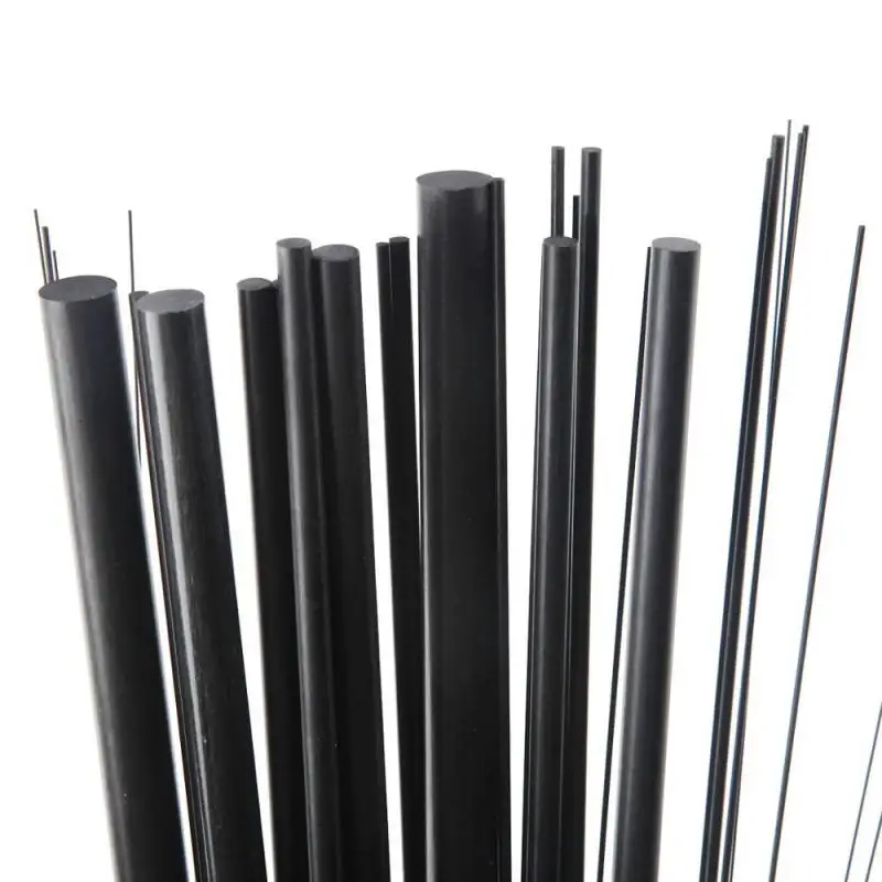 1/5/10 Stuks 1Mm-18Mm Dia. Model Vliegtuig Koolstofvezel Ronde Staaf Cfrp Stick Bar Cf Solids Vlieger Koolstofvezel Staaf C-BAR