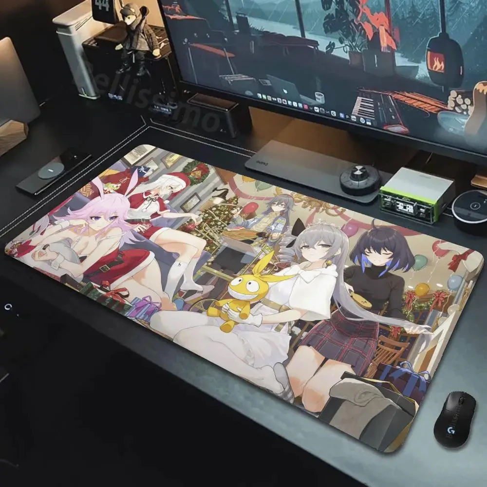 Anime game girl pad Kiana Kaslana Collapse series girl Mouse pad large thick Rubber non-slip computer keyboard desk mat 600x1200