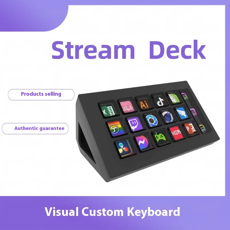 

StreamDeck Mini Visual Keyboard LCD Button 15Keys Live Content Creation Controller Custom Button For Windows/MacOS Kryboard Gift