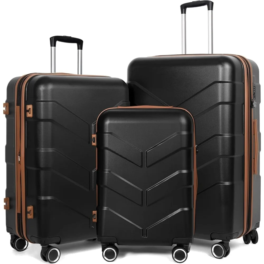 

Luggage Sets 3 Piece with Spinner Wheel, Hardside Suitcase Set with TSA Lock, Expandable Lightweight Travel Luggage for Men and