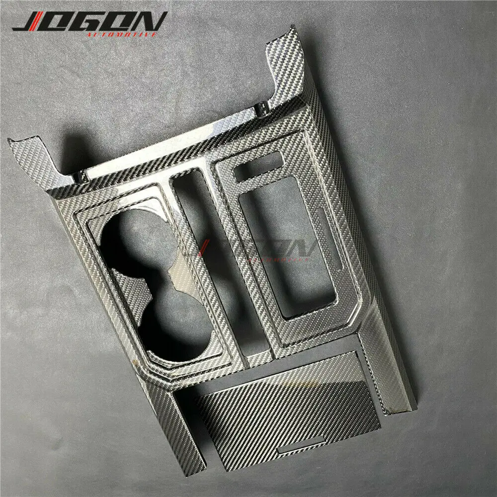 Car Interior Central Console Gear Shift Panel Stickers Cover Trim for Ford F150 Raptor 2015- 2020 Car Accessories Real Carbon