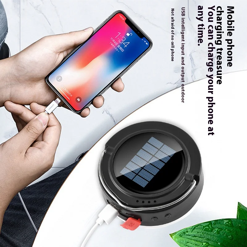 Waterproof Solar Power Tent Lamp Built In Battery Outdoor Portable Hanging Lamp 5 Modes Ligthing Solar Panel Camping Light